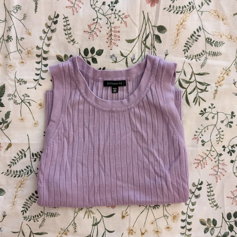 Dynamite Lilac Purple Ribbed Tank Top